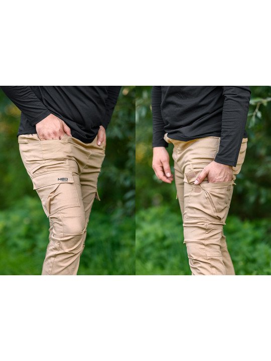 OUTDOOR darbinės kelnės, jogger tipo, smėlio spalvos, dydis XXL