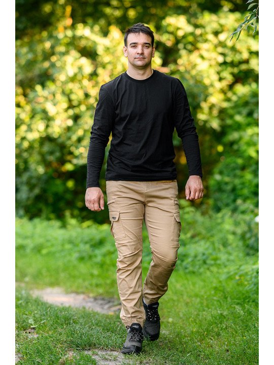 OUTDOOR darbinės kelnės, jogger tipo, smėlio spalvos, dydis XXL