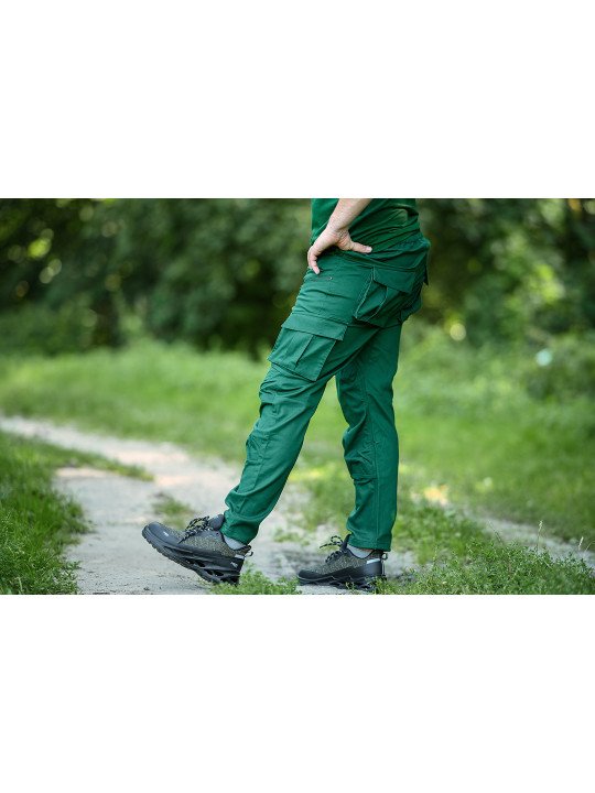 OUTDOOR darbinės kelnės, jogger tipo, žalia, dydis M