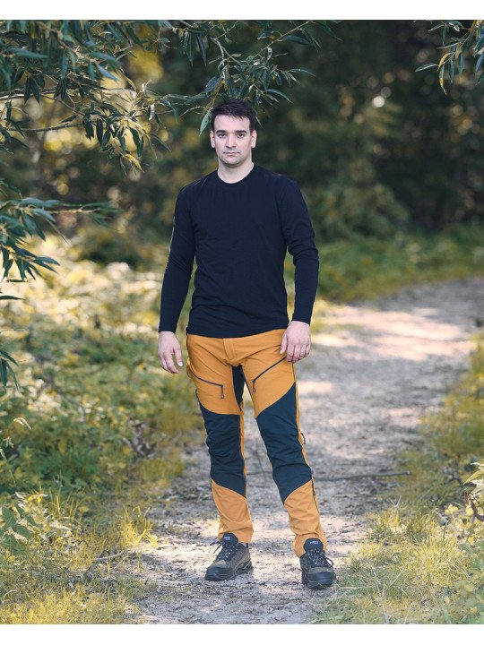 OUTDOOR darbinės kelnės, 4 kryptimis, garstyčių spalvos, dydis XXL