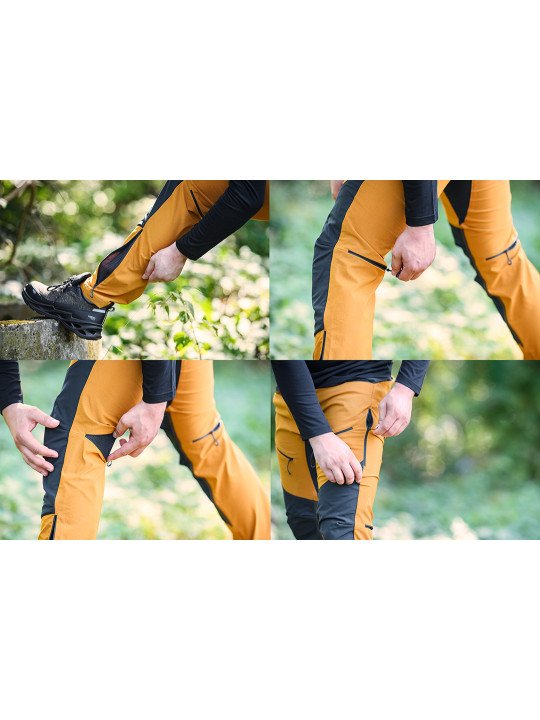 OUTDOOR darbinės kelnės, 4 kryptimis, garstyčių spalvos, dydis XXL