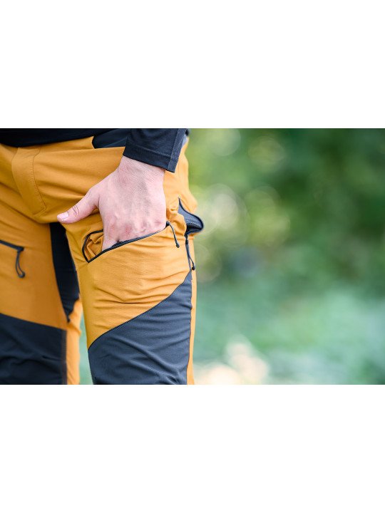 OUTDOOR darbinės kelnės, 4 kryptimis, garstyčių spalvos, dydis XXL