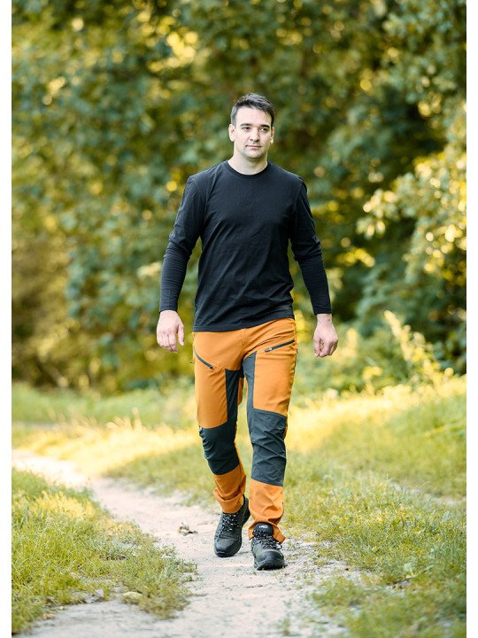 OUTDOOR darbinės kelnės, 4 krypčių ruožas, garstyčių pilka, dydis L