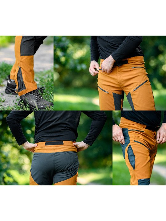 OUTDOOR darbinės kelnės, 4 krypčių ruožas, garstyčių pilka, dydis L