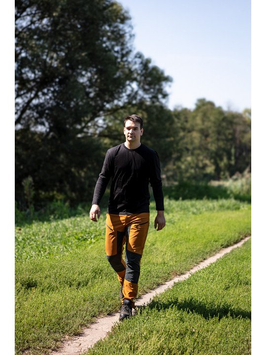 OUTDOOR darbinės kelnės, 4 krypčių ruožas, garstyčių pilka, dydis XS