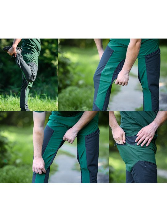 OUTDOOR darbinės kelnės, 4 krypčių ruožas, žaliai pilka, dydis S