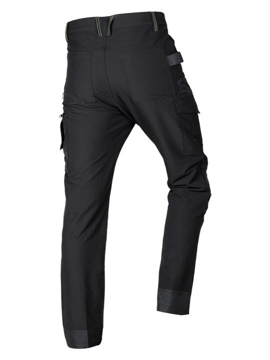 Juodos-žalios, „Mix&Match“ darbo kelnės, 4 kryptimis tempiamos, dydžiai XS-XXXL