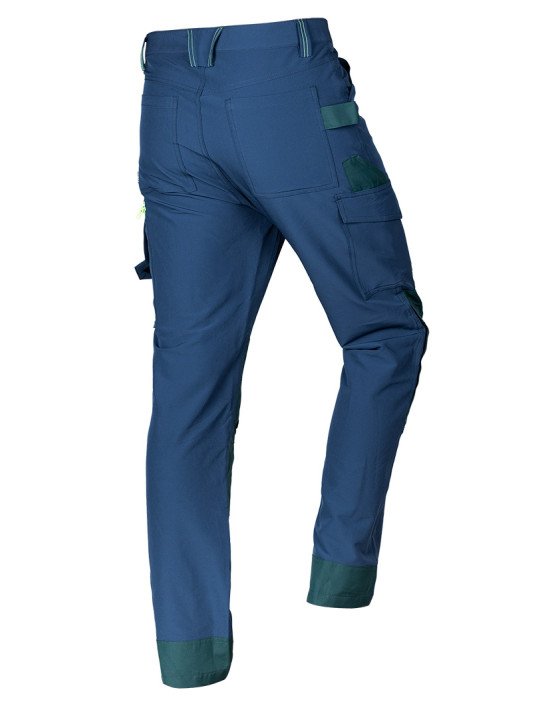 Tamsiai mėlynos-žalios, „Mix&Match“ darbo kelnės, 4 kryptimis tempiamos, dydžiai XS-XXXL