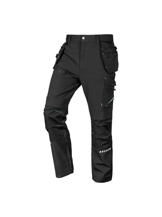 Juodos, „Mix&Match“ darbo kelnės, 4 kryptimis tempiamos, dydžiai XS-XXXL