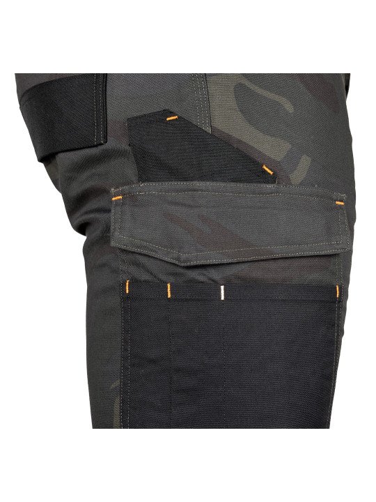 Žalios spalvos „Mix&Match“ darbo kelnės, drobė, sutvirtintos „Cordura“ medžiaga, dydžiai XS-XXXL