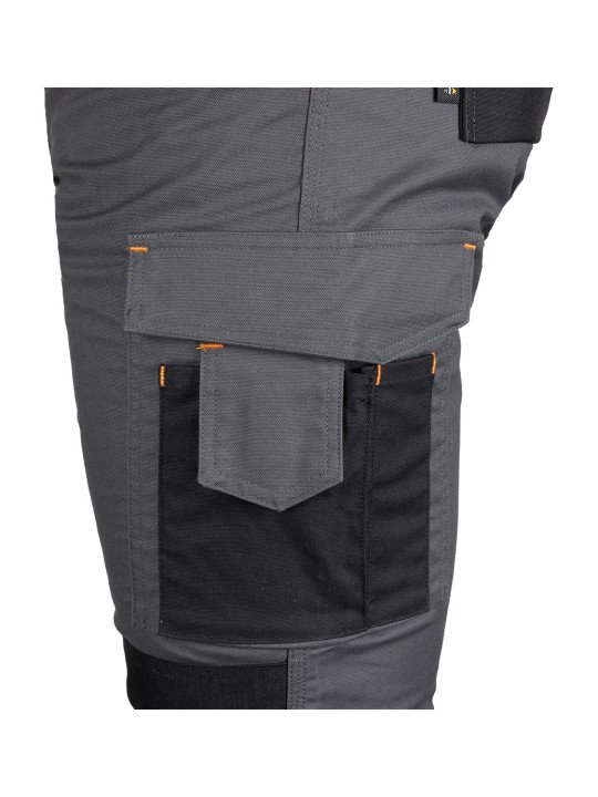 Pilkos/juodos spalvos „Mix&Match“ darbo kelnės, drobė, sutvirtintos „Cordura“ medžiaga, dydis L