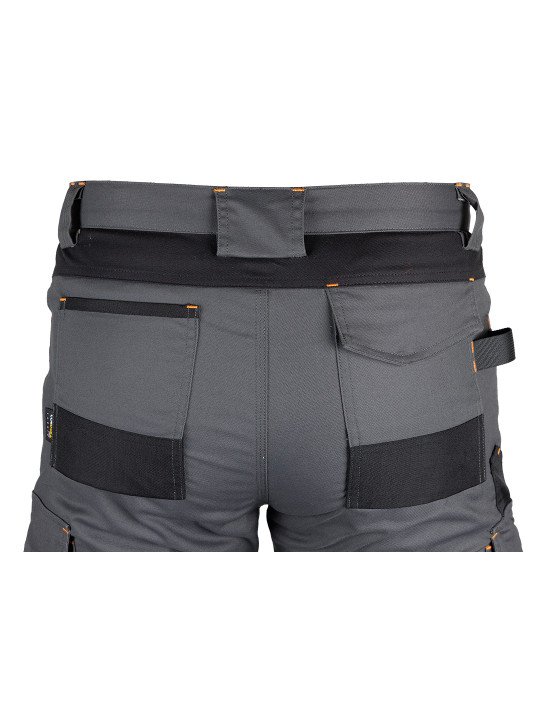 Pilkos/juodos spalvos „Mix&Match“ darbo kelnės, drobė, sutvirtintos „Cordura“ medžiaga, dydis XXXL
