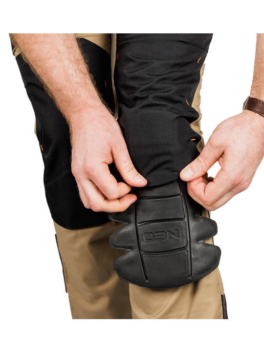 Smėlio/juodos spalvos „Mix&Match“ darbo kelnės, drobė, sutvirtintos „Cordura“ medžiaga, dydis M