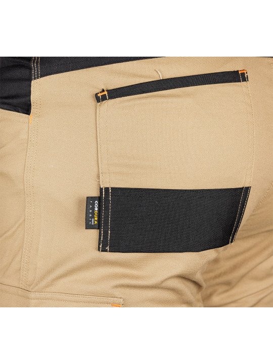 Smėlio/juodos spalvos „Mix&Match“ darbo kelnės, drobė, sutvirtintos „Cordura“ medžiaga, dydis M