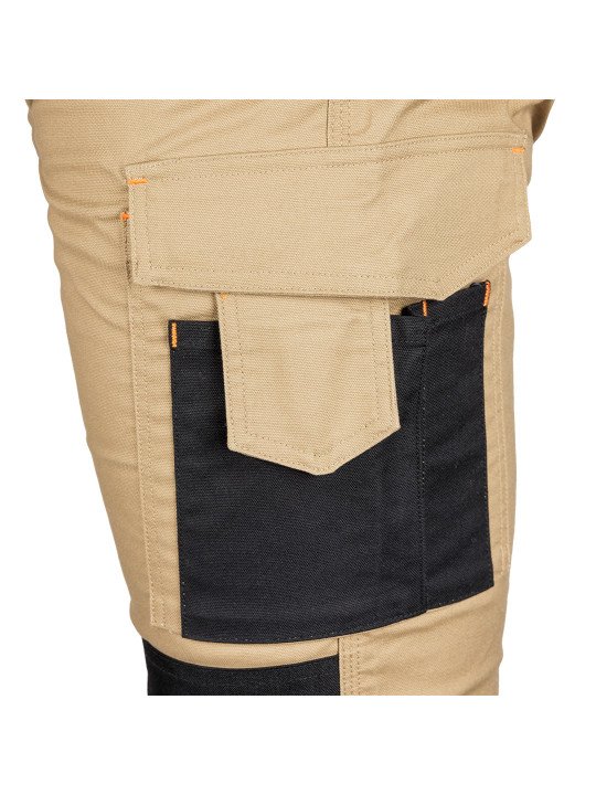 Smėlio/juodos spalvos „Mix&Match“ darbo kelnės, drobė, sutvirtintos „Cordura“ medžiaga, dydis M