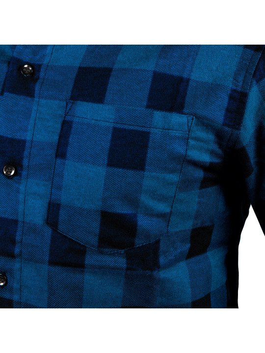 Flaneliniai marškiniai, tamsiai mėlyni, dydis XXXL