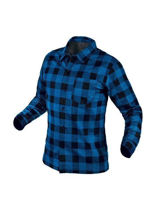 Flaneliniai marškiniai, tamsiai mėlyni, dydis XXXL