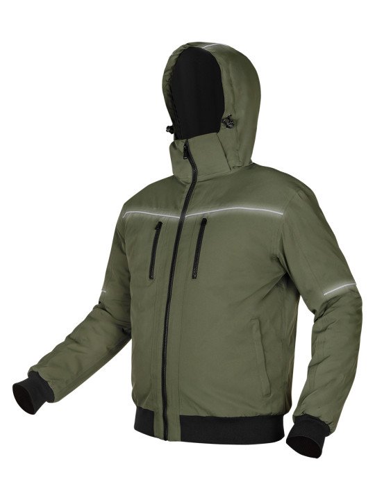 Izoliuota striukė su gobtuvu OUTDOOR, žalia, M dydis