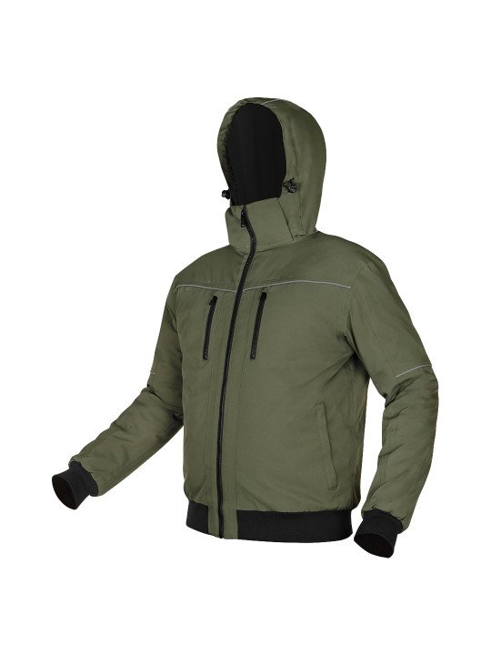 Izoliuota striukė su gobtuvu OUTDOOR, žalia, M dydis
