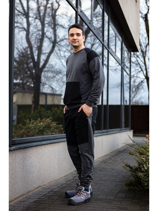 COMFORT megztinis, pilkas ir juodas, M dydis