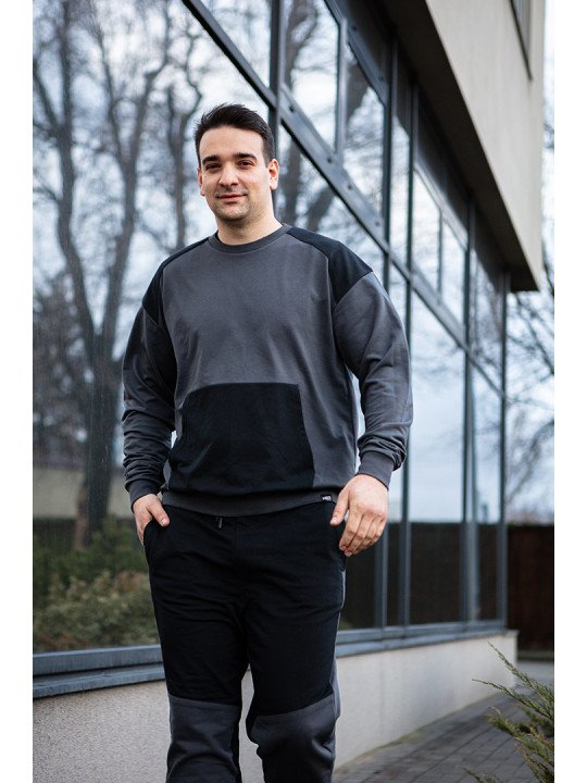 COMFORT megztinis, pilkas ir juodas, M dydis