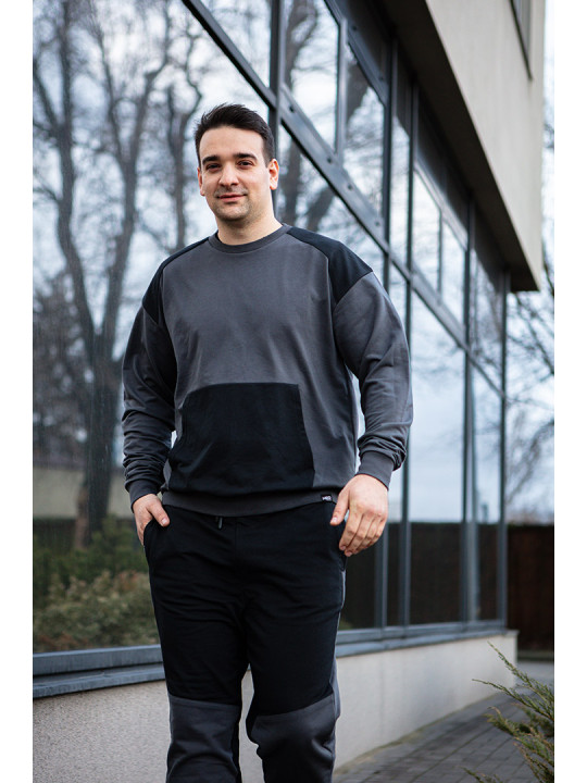 COMFORT megztinis, pilkas ir juodas, XXXL dydis