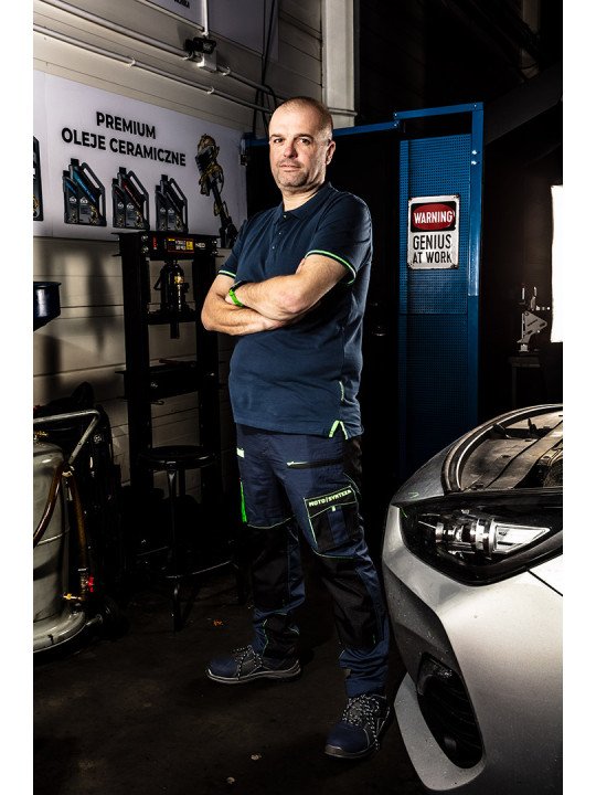 Polo marškinėliai Motosynteza, 100% medvilnė, M dydis