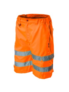 Didelio matomumo šortai, oranžinės spalvos, dydis S - Didelio matomumo NEO darbiniai šortai (81-781) yra praktiškas sprendimas, kuris padidina naudotojų saugumą signalizuodamas apie buvimą bet kokiomis apšvietimo sąlygomis, dienos šviesoje arba tamsoje su