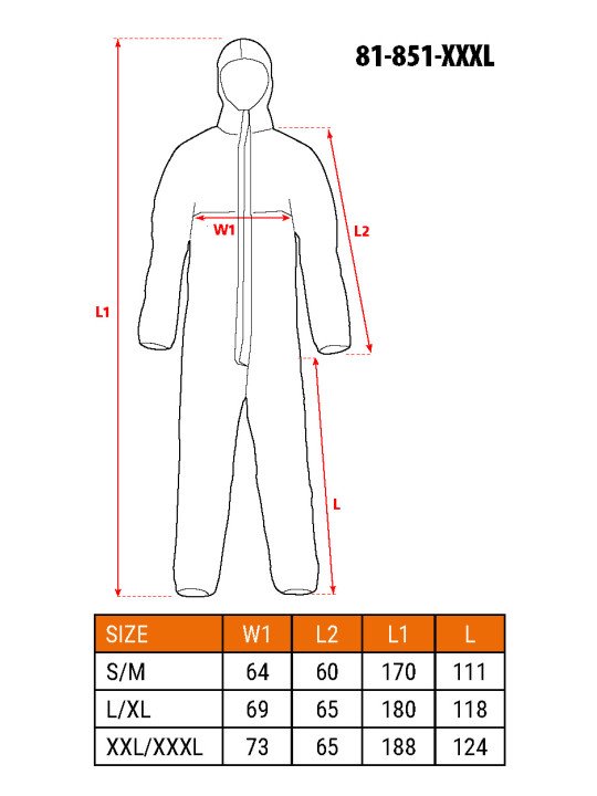 PP+PE apsauginis kombinezonas, dydis XXL/XXXL