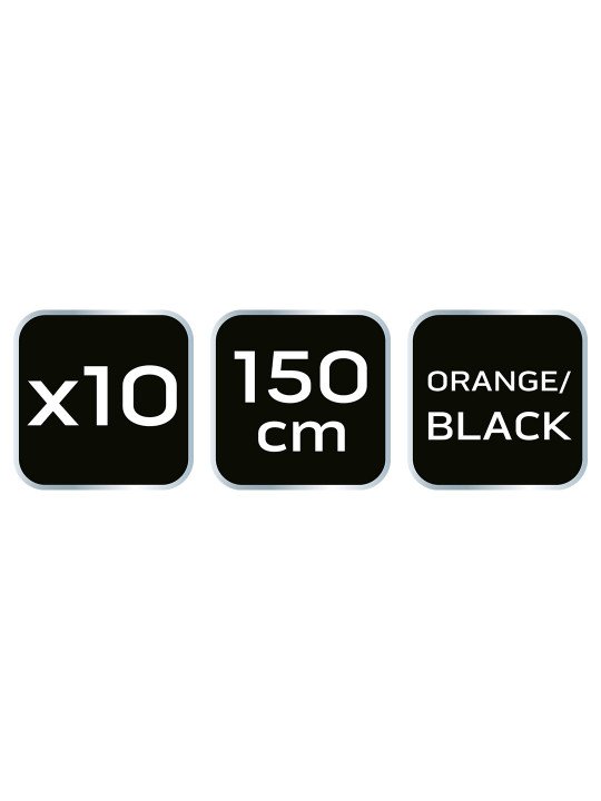 Darbo batų raišteliai 150cm, oranžinės ir juodos spalvos