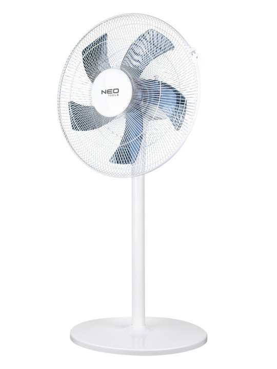 Grindų ventiliatorius 50 W, 40 cm skersmens, 3 greičiai, osciliacinis, baltas