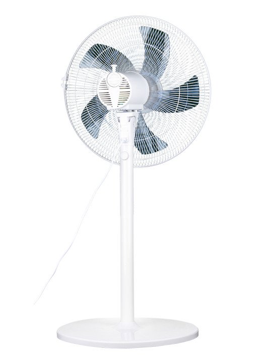 Grindų ventiliatorius 50 W, 40 cm skersmens, 3 greičiai, osciliacinis, baltas