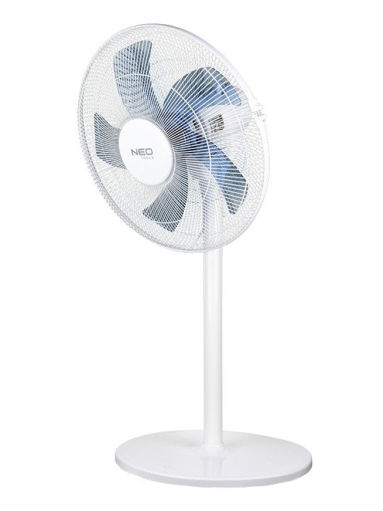 Grindų ventiliatorius 50 W, 40 cm skersmens, 3 greičiai, osciliacinis, baltas