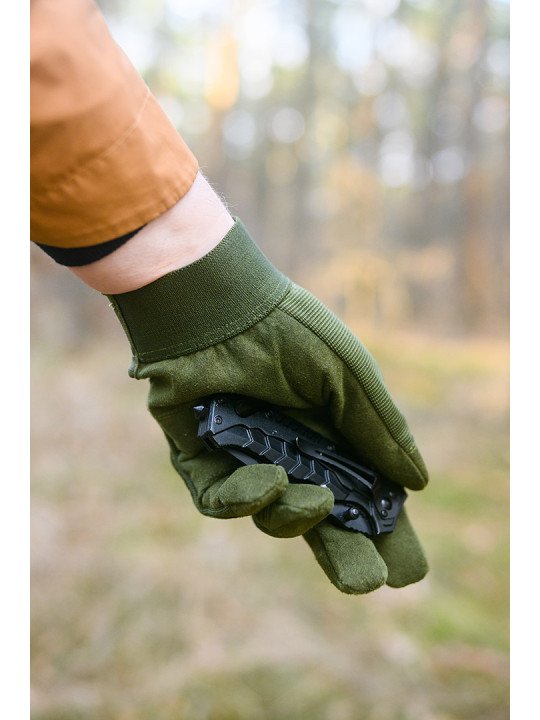 Taktinės pirštinės, sintetinė oda, 9 dydis