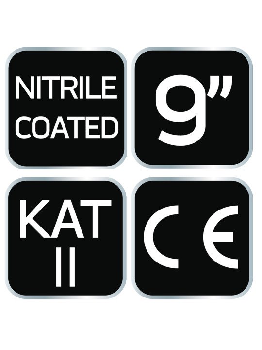 Pirštinės darbinės, nitrile coated nylon, 4131X, dydis 9