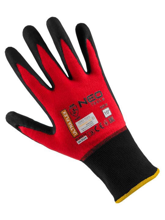 Ultraflex darbo pirštinės, nailono-spandekso, polimetilnitrilo (putų) danga, 4131X, 10 dydis