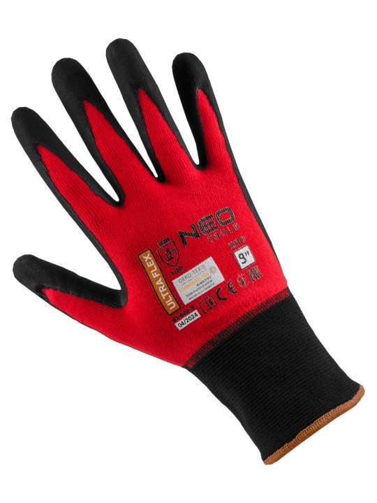 Ultraflex darbo pirštinės, nailono-spandekso, polimetilnitrilo (putų) danga, 4131X, 9 dydis