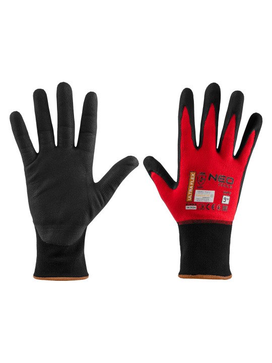 Ultraflex darbo pirštinės, nailono-spandekso, polimetilnitrilo (putų) danga, 4131X, 9 dydis