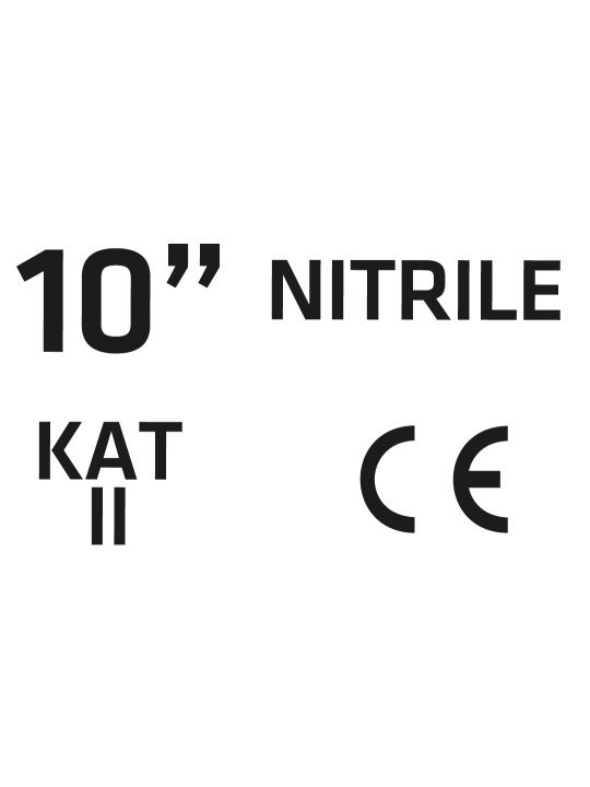 Sodo pirštinės, padengtos nitrilu, dydis 10