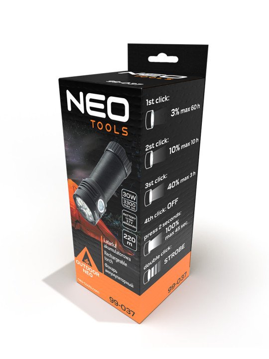 Žibintuvėlis įkraunamas USB 3300 lm, OSRAM P9 LED