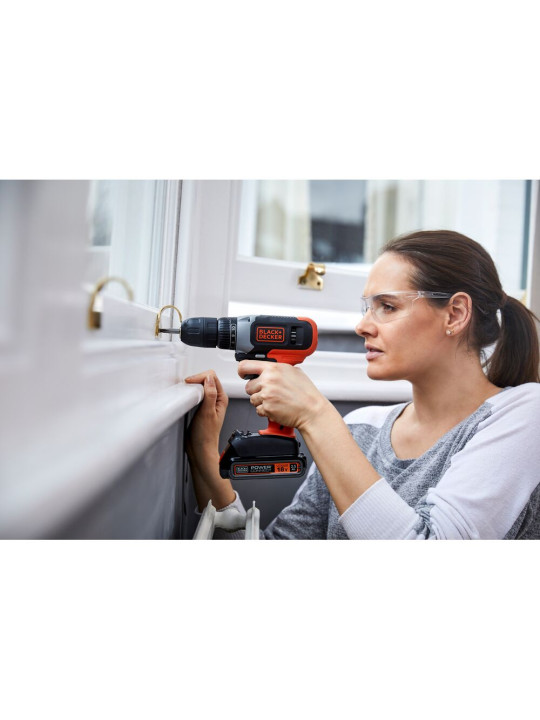 Akumuliatorinis Gręžtuvas - Suktuvas, 18V BCD001C1-QW, 1 X 1,5 AH, Black&Decker