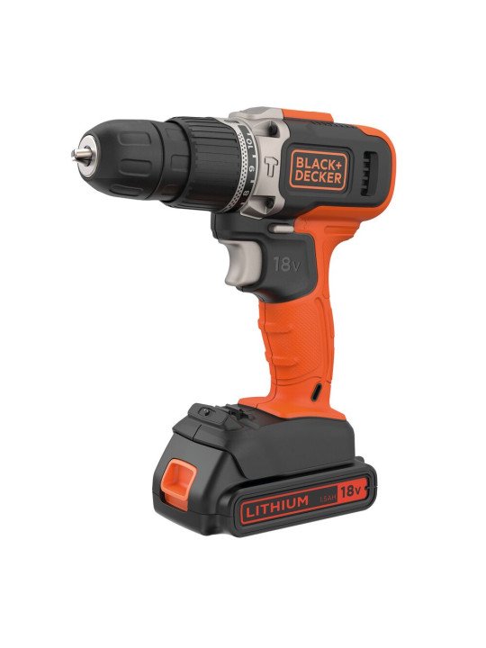 Gręžtuvas akumuliatorinis, 18V BCD003C1-QW, 1 X 1,5 AH, Black&Decker