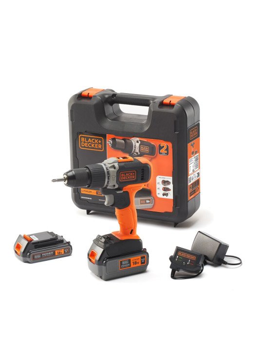 Gręžtuvas akumuliatorinis, 18V BCD003MEM2K-QW, 2 X 2,5 AH, Black&Decker