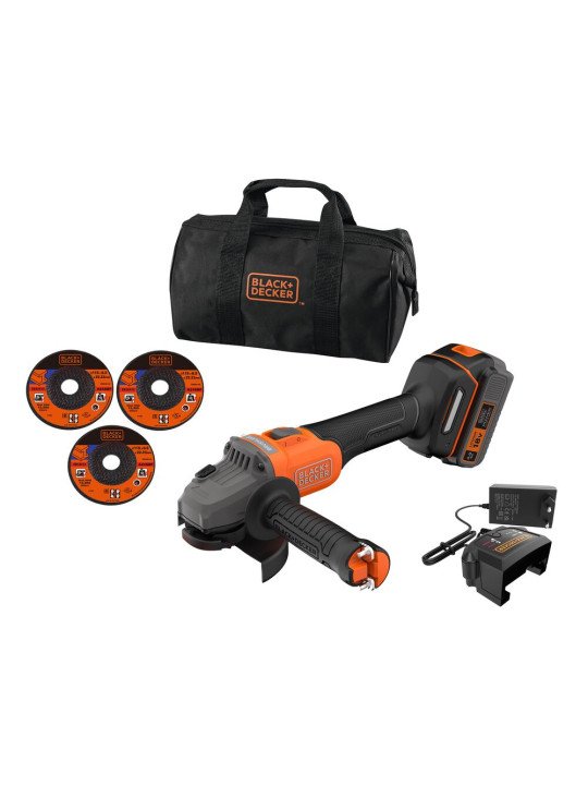 Bešepetėlinis Kampinis šlifuoklis, 18V BCG6L8F1S-QW, 1 X 4 AH, Black&Decker