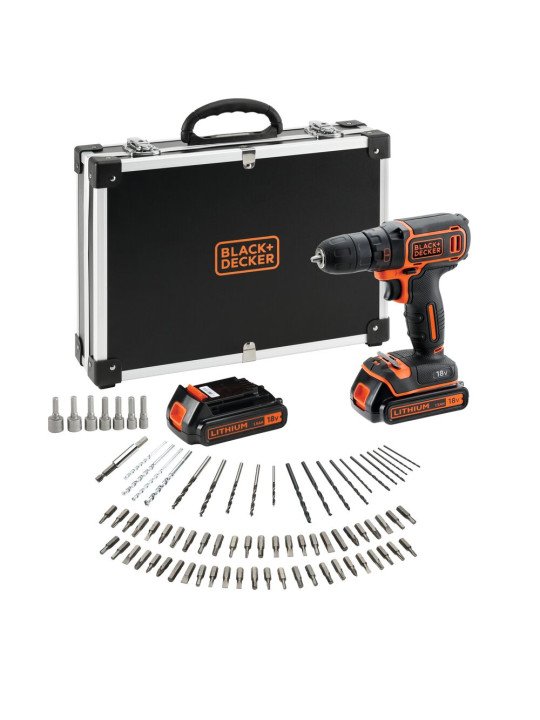 Akumuliatorinis Gręžtuvas - Suktuvas, 18V BDCDC18BAFC-QW, 2 X 1,5 AH, Black&Decker