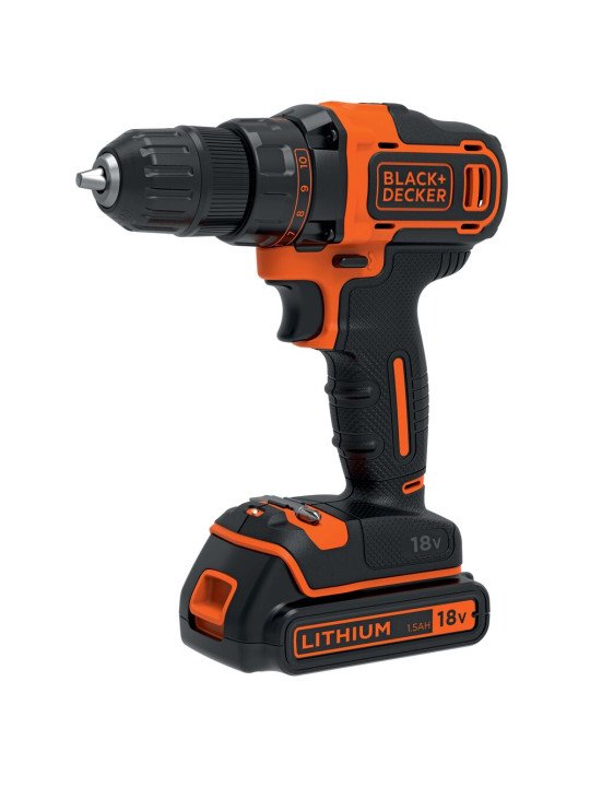 Akumuliatorinis Gręžtuvas - Suktuvas, 18V BDCDD186K-QW, 1 X 1,5 AH, Black&Decker