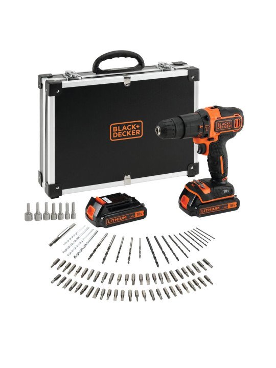 Gręžtuvas akumuliatorinis, 18V BDCHD18BAFC-QW, 2 X 1,5 AH, Black&Decker