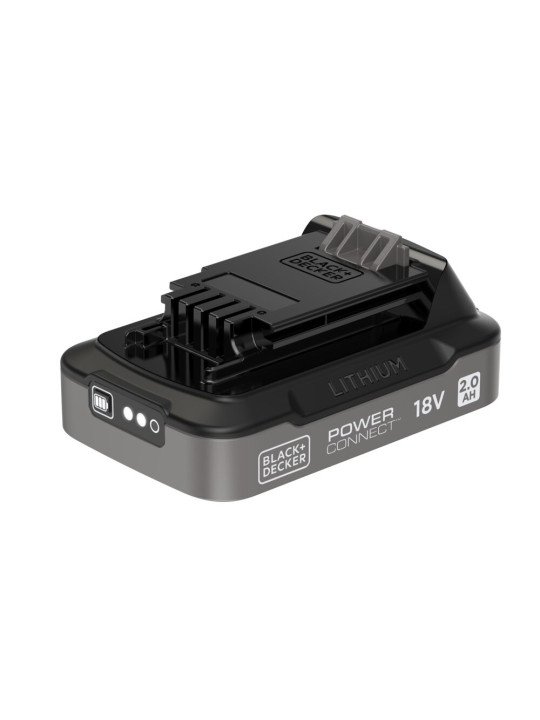 Akumuliatorius 18 V/2,0 Ah ličio Li-Ion jonų įkrovos būsenos indikatorius Black&Decker