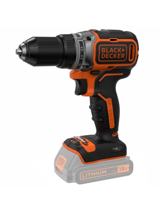 Bešepetėlinis Akumuliatorinis Gręžtuvas - Suktuvas, 18V BL186N-XJ, (be akumuliatoriaus ir pakrovėjo), Black&Decker