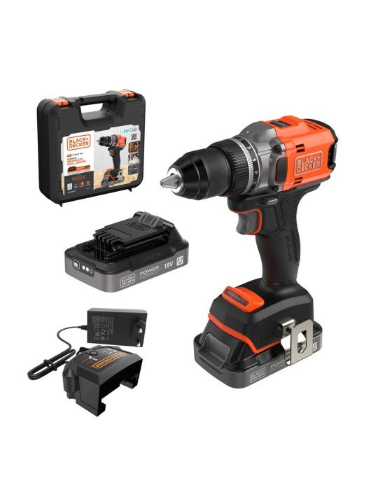 Bešepetėlinis Akumuliatorinis Gręžtuvas - Suktuvas, 18V BLD682D2XK-QW, 2 X 2 AH, Black&Decker